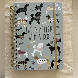 Chic Dog Lover's Spiral Notebook with Gold Elastic